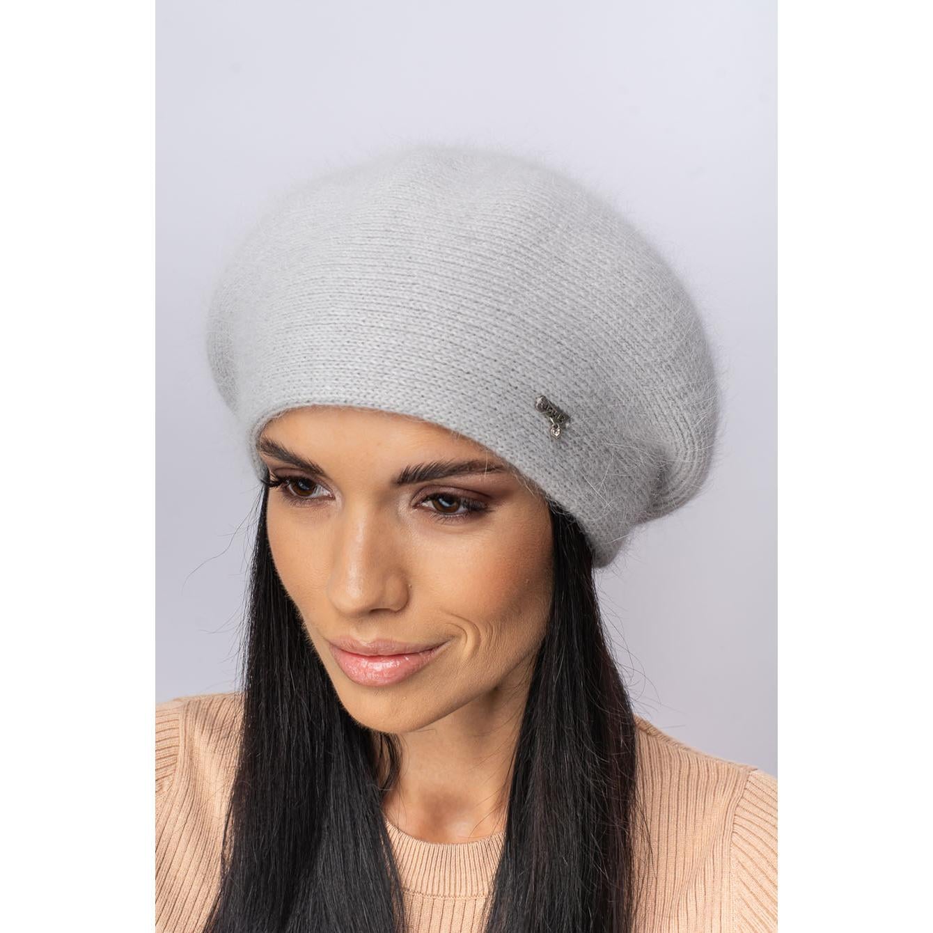 Берет женский ангоровый Leks Сильвия one size Светло-серый