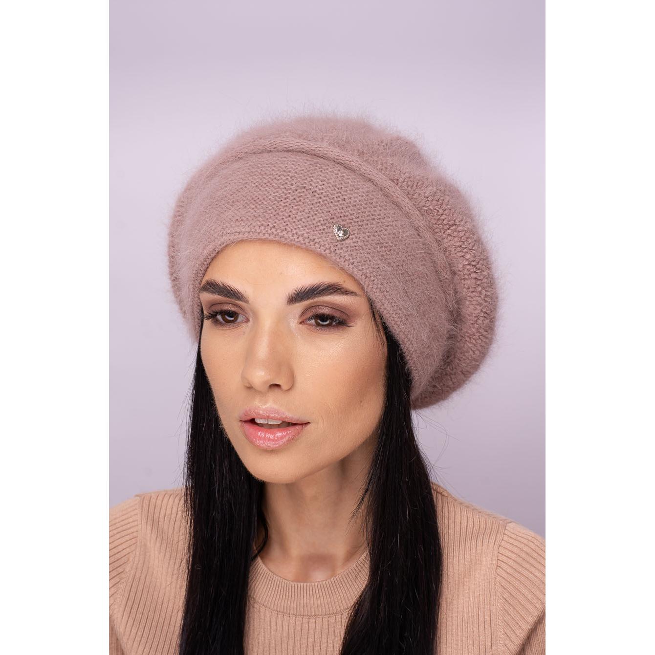 Берет женский двойной ангоровый Leks Жаклин one size Кофейный