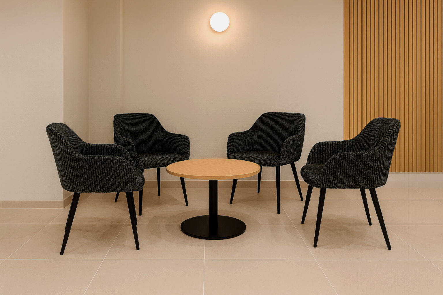 Комплект обеденных стульев Линн М-240 4 шт. с подлокотниками вельвет 850х580х580 мм Черный/Черный