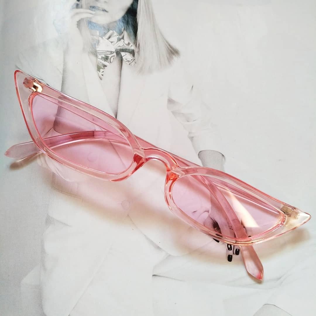 Очки винтажные с острыми углами Розовый