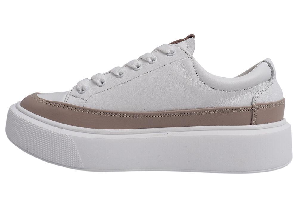 Кеди жіночі Best Vak зі шкіри на платформі р. 39 Білий (55-21DTC) - фото 2