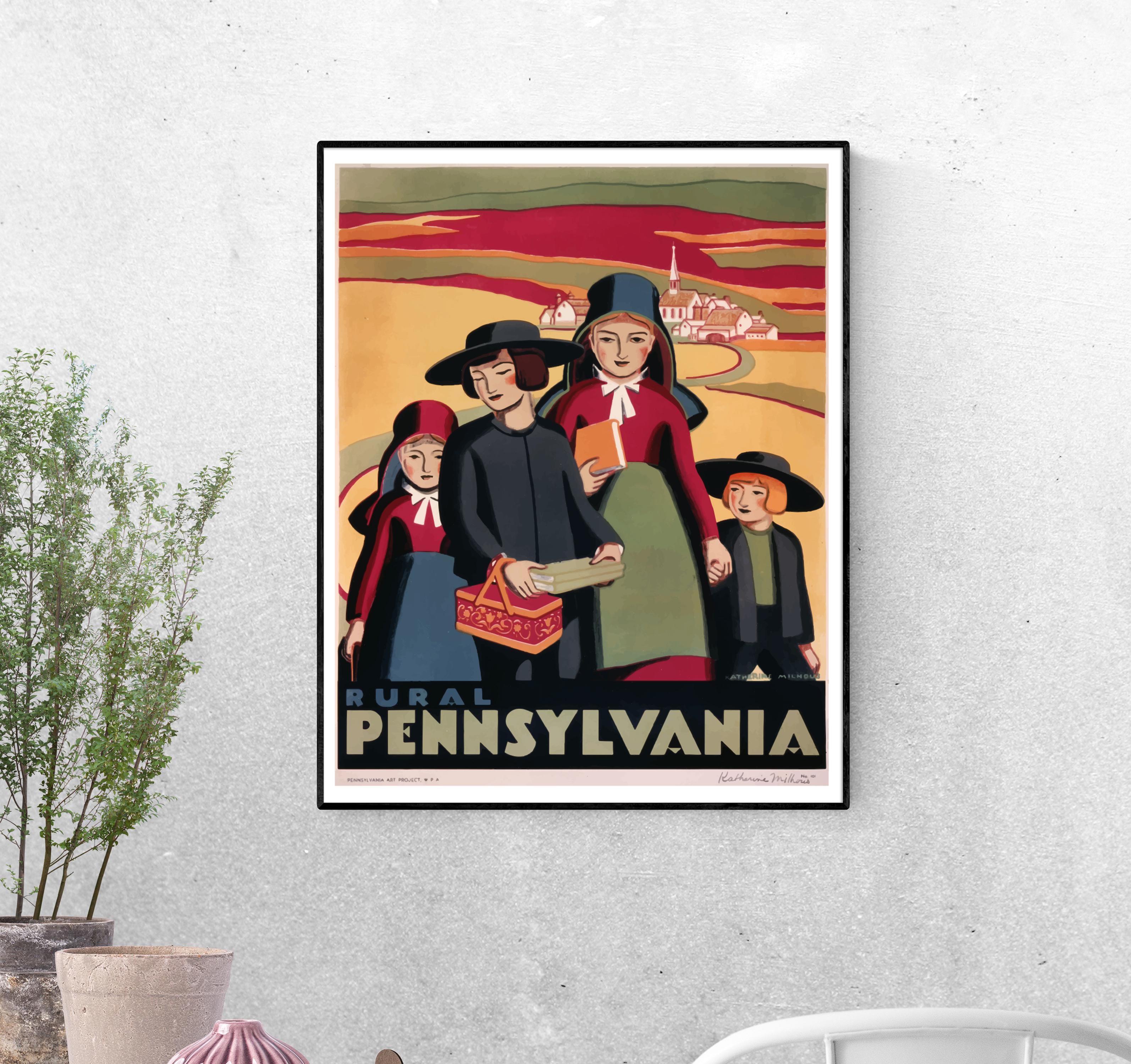 Тревел-постер Дети сельской Пенсильвании формат А-4
