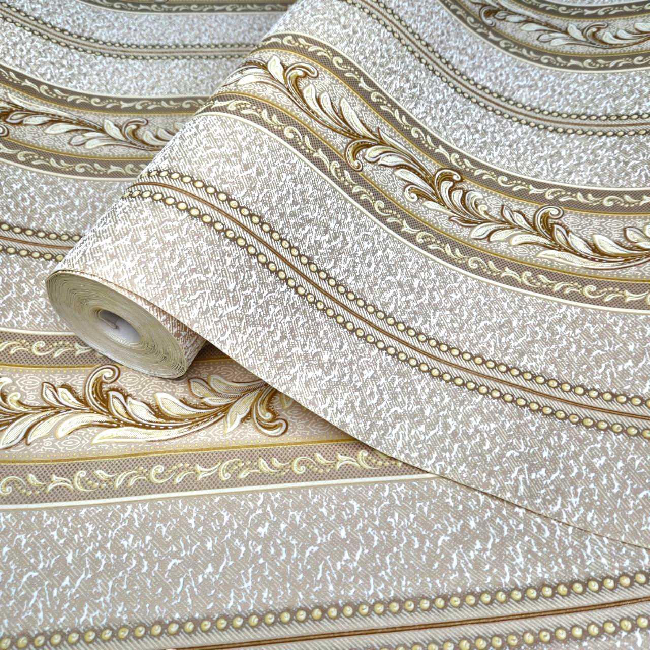 Обои виниловые Славянские обои в полоску 10x1,06 м Бежевый (2074-05) Обои виниловые Славянские обои в полоску 10x1,06 м Бежевый (2074-05)