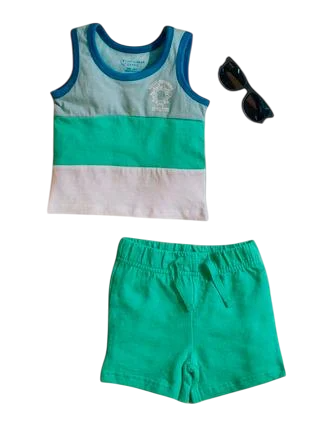 Комплект майка з шортами PRIMARK Блакитно-зелений 68 см (6865023)