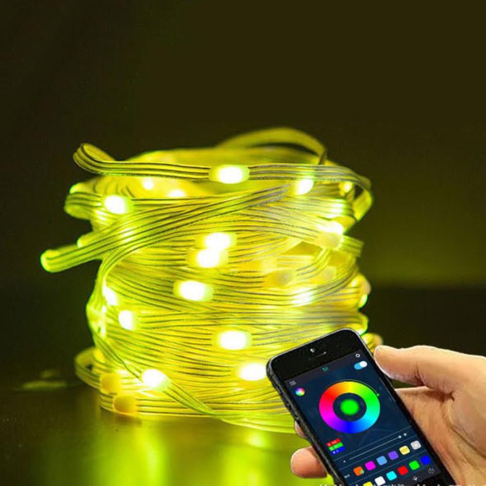 Гірлянда світлодіодна-стрічка вулична Smart LED з Bluetooth та пультом дистанційного керування від USB 20 м 200 Led - фото 9 Гірлянда світлодіодна-стрічка вулична Smart LED з Bluetooth та пультом дистанційного керування від USB 20 м 200 Led - фото 9