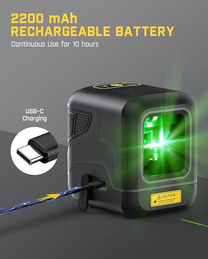 Лазерный уровень Fanttik D2 самовыравнивающийся с зеленым лучом и USB-C (000987) - фото 2 Лазерный уровень Fanttik D2 самовыравнивающийся с зеленым лучом и USB-C (000987) - фото 2