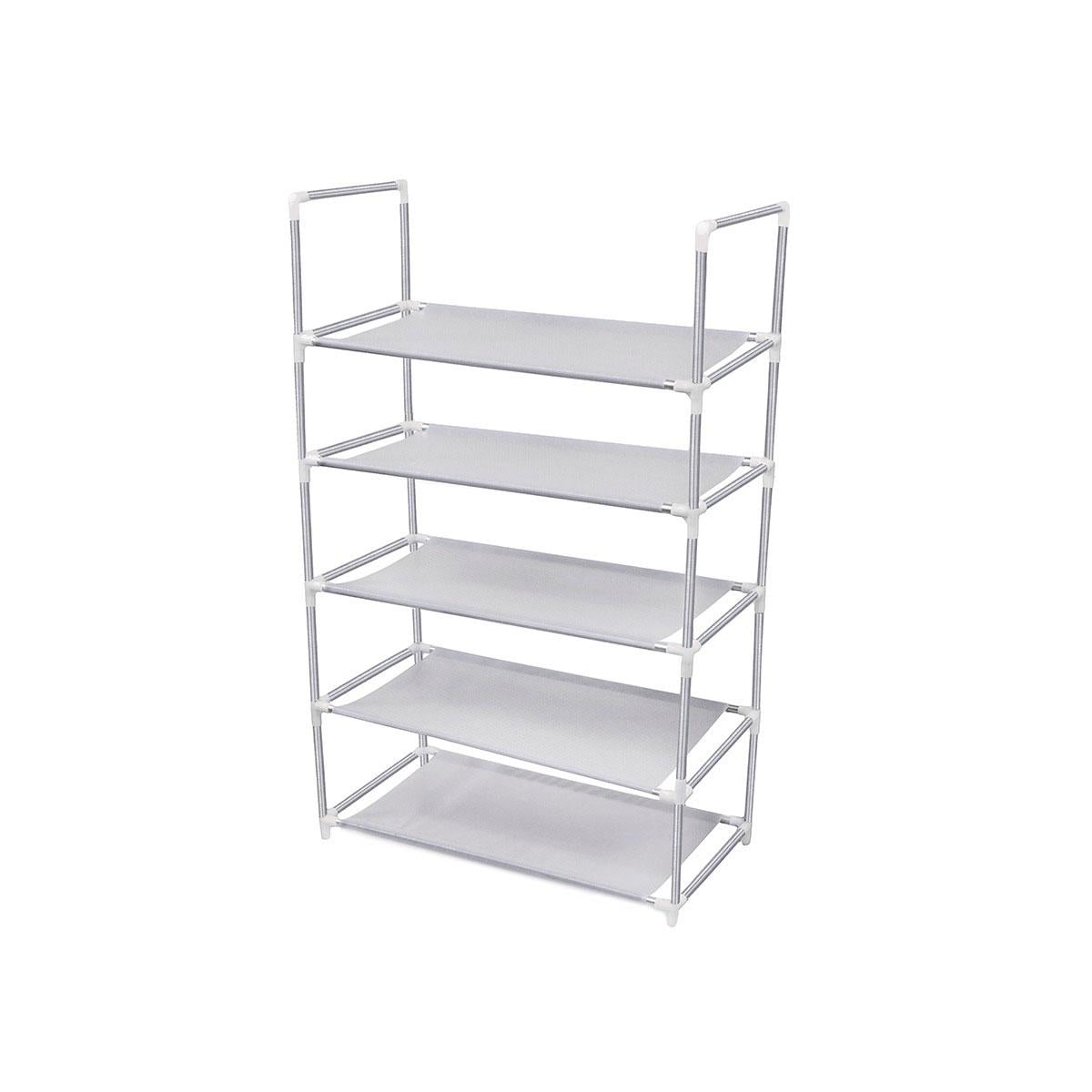 Полка-подставка для обуви тканевая 5 ярусов 88х56 см Серый (1008241-Gray-1)