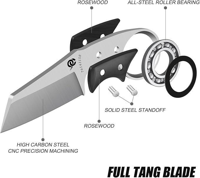 Ніж для виживання LEASUR з повним хвостовиком та дерев'яними піхвами - фото 2