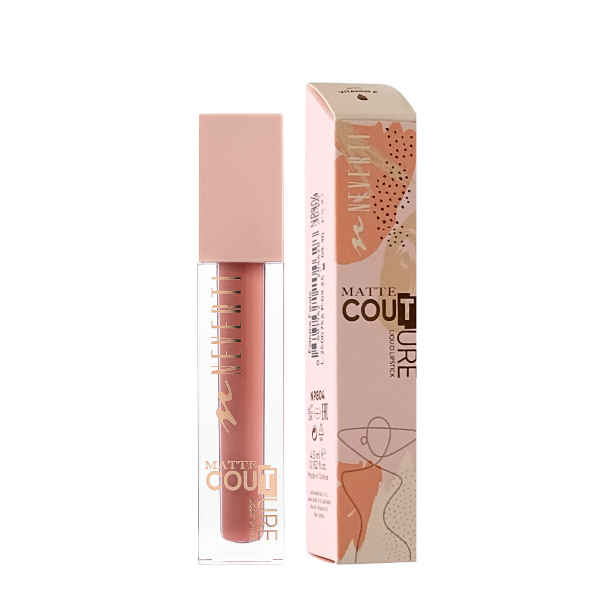 Помада для губ матова Neverti MATTE COUTURE LIQUID NP804 104 Cinnamon Cashmere Карамельний (13356231)