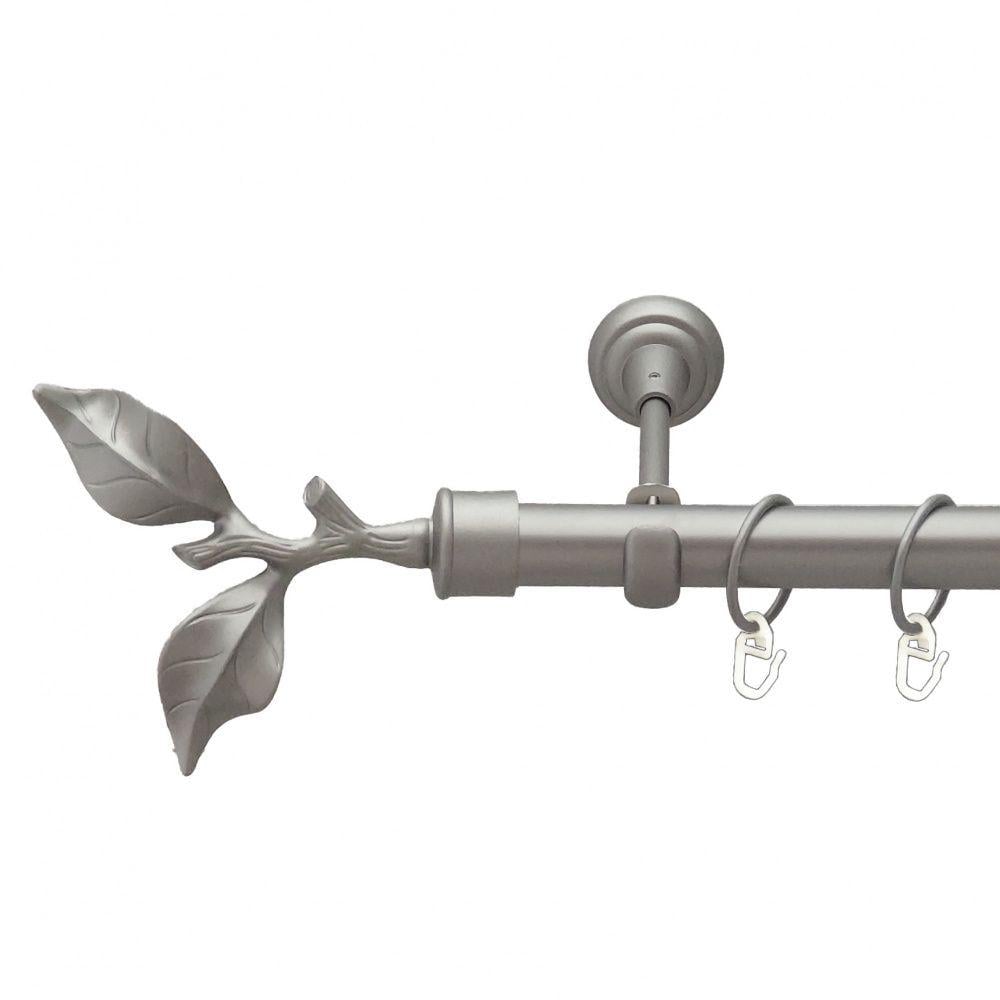 Карниз Orvit Листок Троянди металевий однорядний відкритий гладка труба кільце металеве 25 мм 200 см Сатин (6322032)