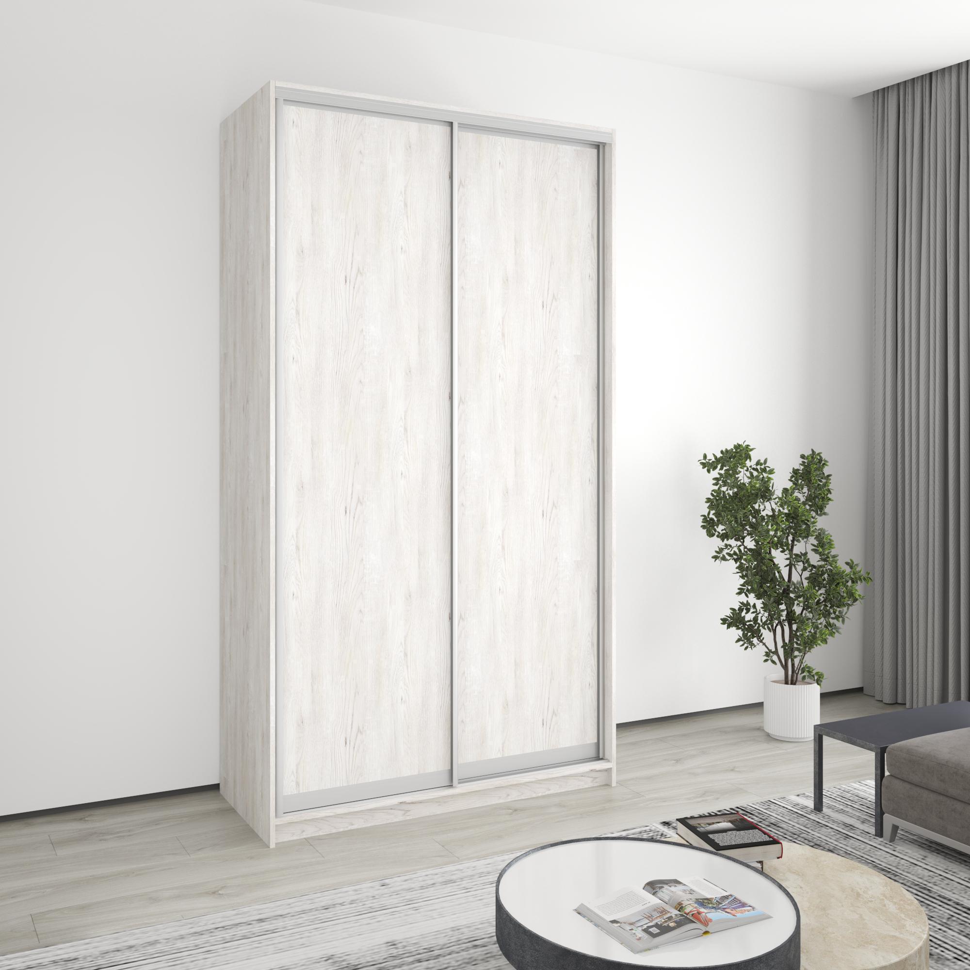 Шкаф-купе двухдверный MebelStar стандарт AL 2 ДСП 130x60x240 см Аляска серый (MBS-3648) - фото 1