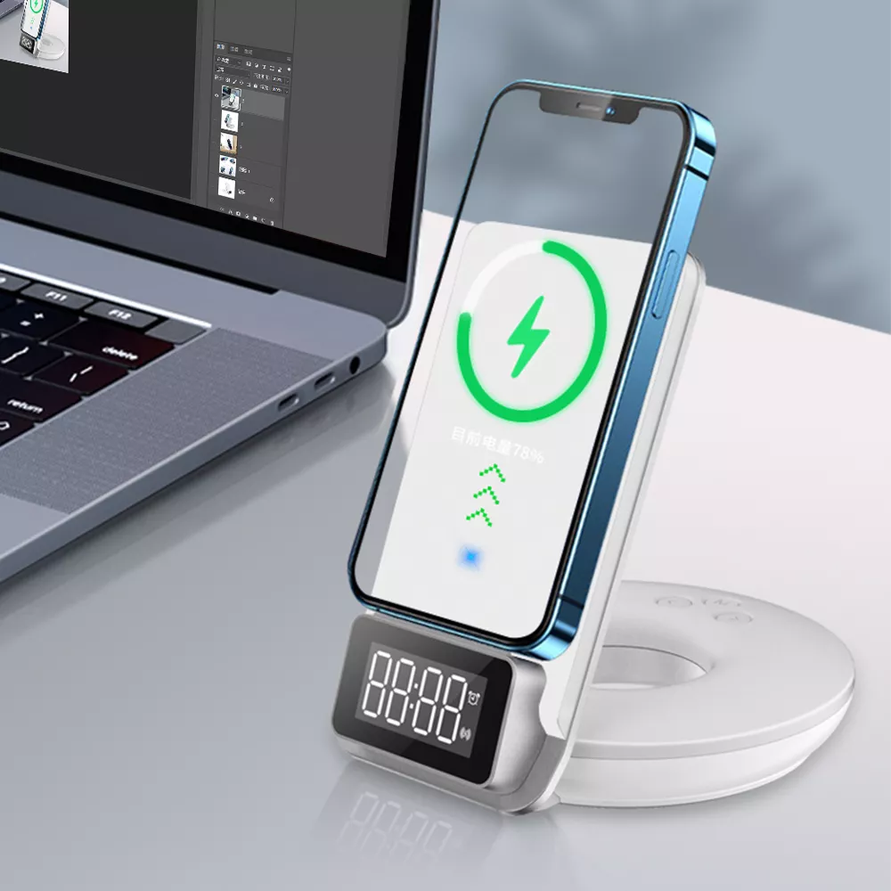 Бездротовий зарядний пристрій WiWU M11 Wireless Fast Charger with Time Clock and Backligh - фото 4 Бездротовий зарядний пристрій WiWU M11 Wireless Fast Charger with Time Clock and Backligh - фото 4