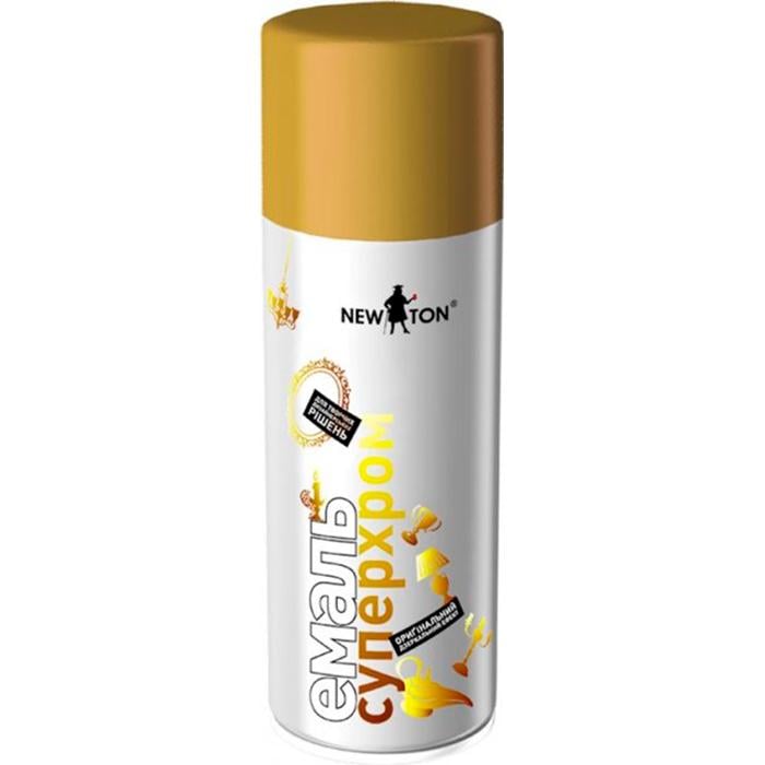 Краска аэрозольная New Ton Супер 150 мл Хромово-золотой (58122) Краска аэрозольная New Ton Супер 150 мл Хромово-золотой (58122)