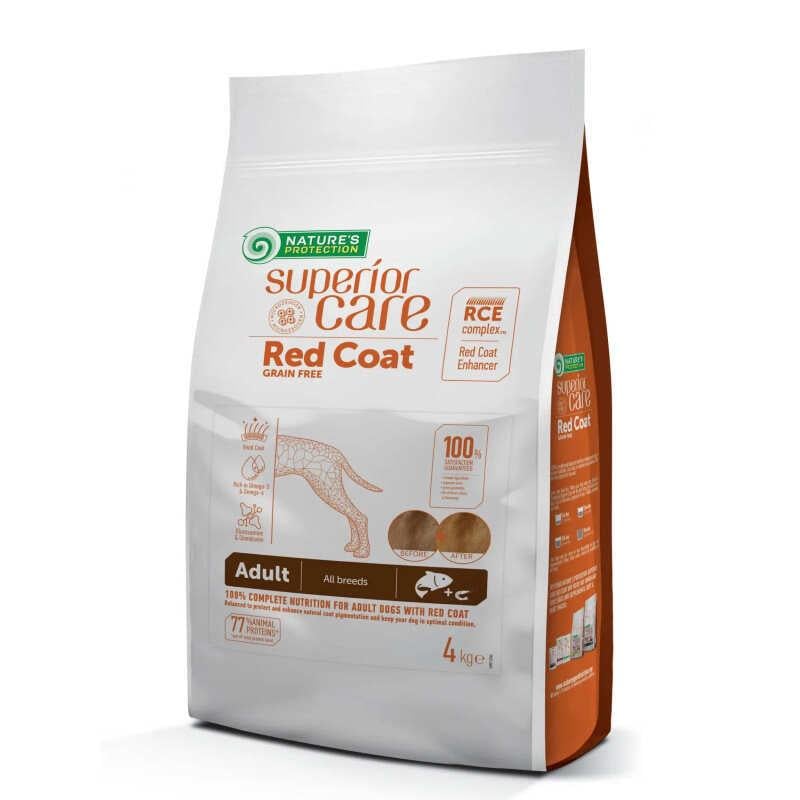 Корм сухой для взрослых собак Nature's Protection Red Coat Grain Free All Breeds Salmon беззерновой с лососем 4 кг (48569)