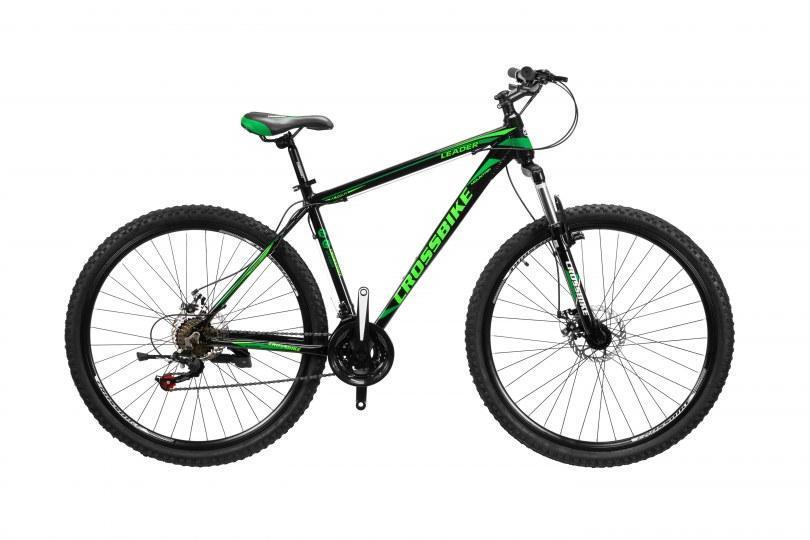 Велосипед CrossBike Leader 27,5" 17" 2022 Черный/Зеленый