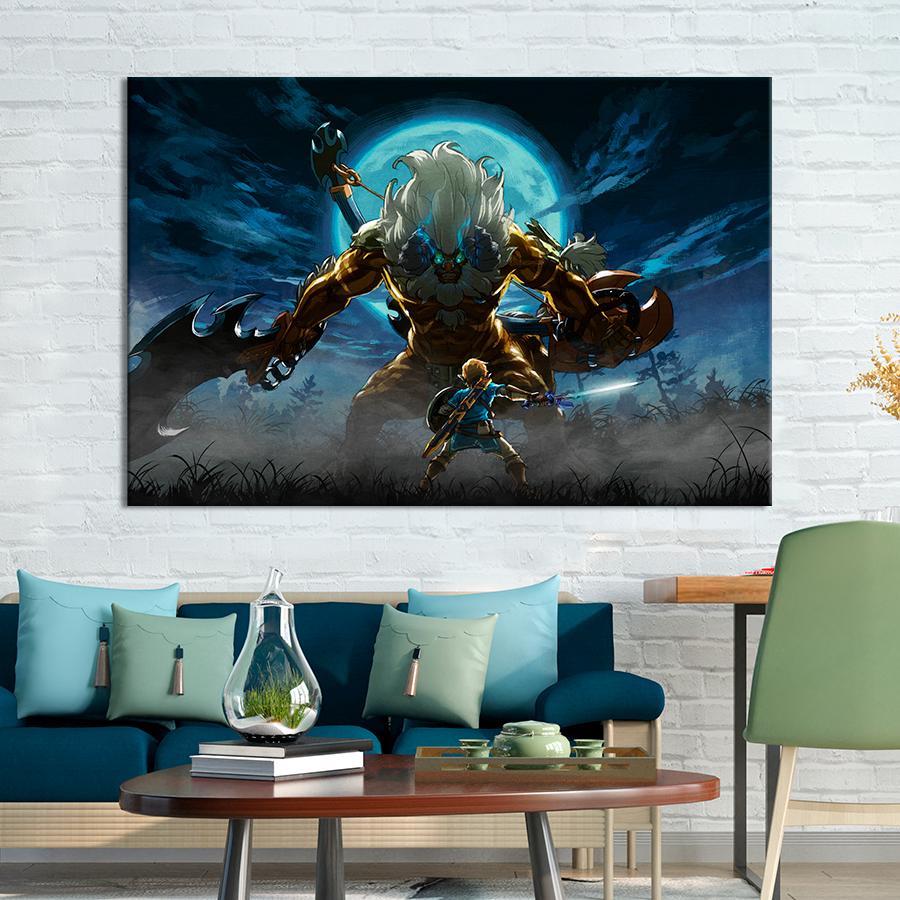 Настенний декор Сражение с монстром The Legend of Zelda 120x80 см (A175-1)