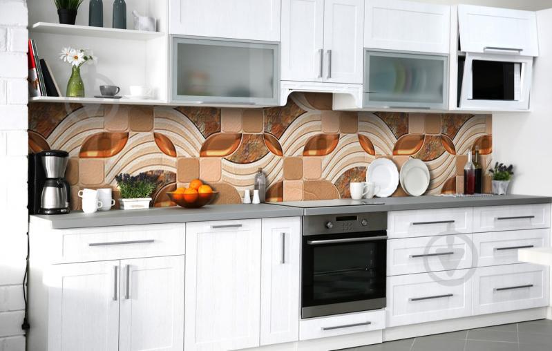 Скинали на кухню Zatarga «Бурштинове зерно» 600х2500 мм вінілова 3Д наклейка кухонний фартух самоклеюча