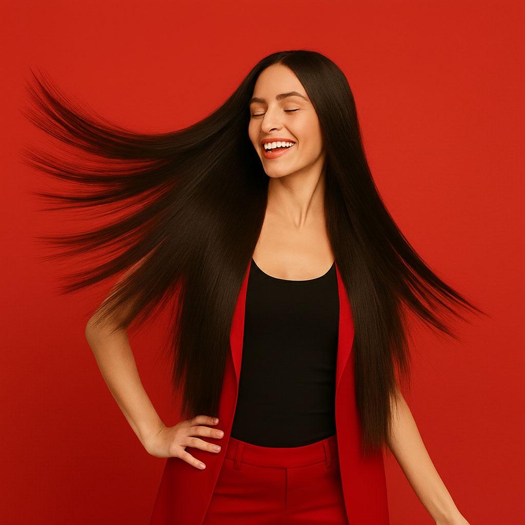 Перука жіноча аніме пряме волосся без чубчика 70 см Брюнет (K0862-1)