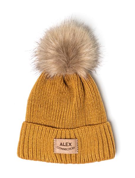 Шапка детская для мальчиков Бен D701 флис 44-48 см Горчичный