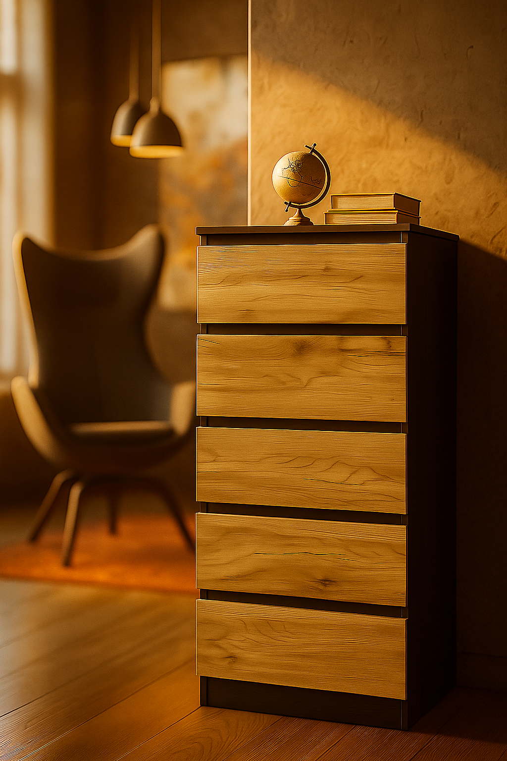 Комод для одежды Мастер Форм Брайт 500х376х1170 мм Венге магия/Дуб крафт золотой (20169) - фото 2 Комод для одежды Мастер Форм Брайт 500х376х1170 мм Венге магия/Дуб крафт золотой (20169) - фото 2