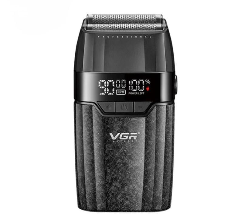 Электробритва VGR V640S беспроводная аккумуляторная сеточная для мужчин 3 скорости Черный