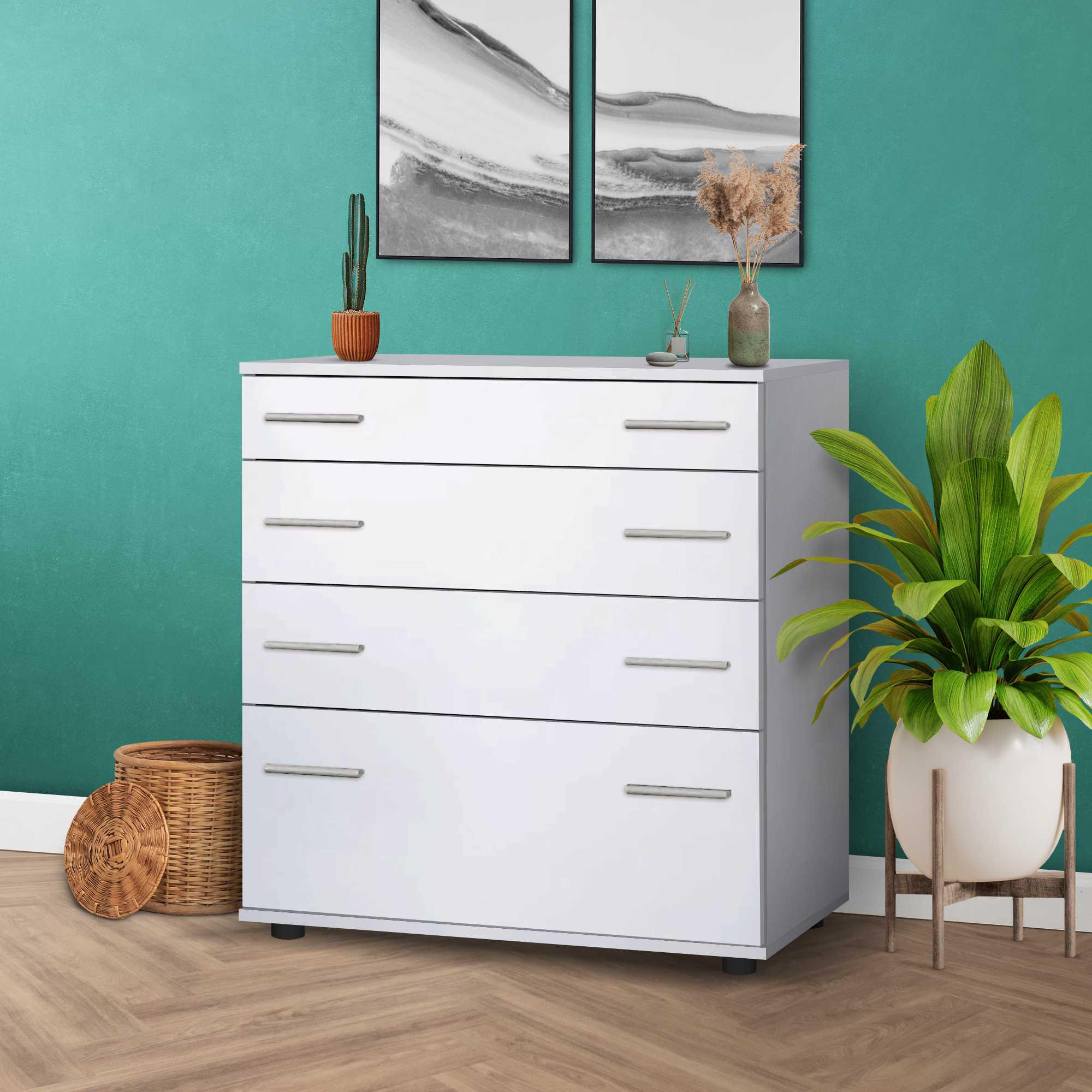 Комод із висувними шухлядою та дверцятами Білий (О-2б) - фото 2 Комод із висувними шухлядою та дверцятами Білий (О-2б) - фото 2