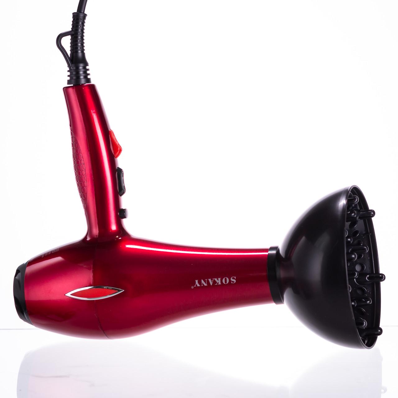 Фен для волосся Sokany SK-2215 з дифузором та концентратором 2600 Вт (7414) - фото 12