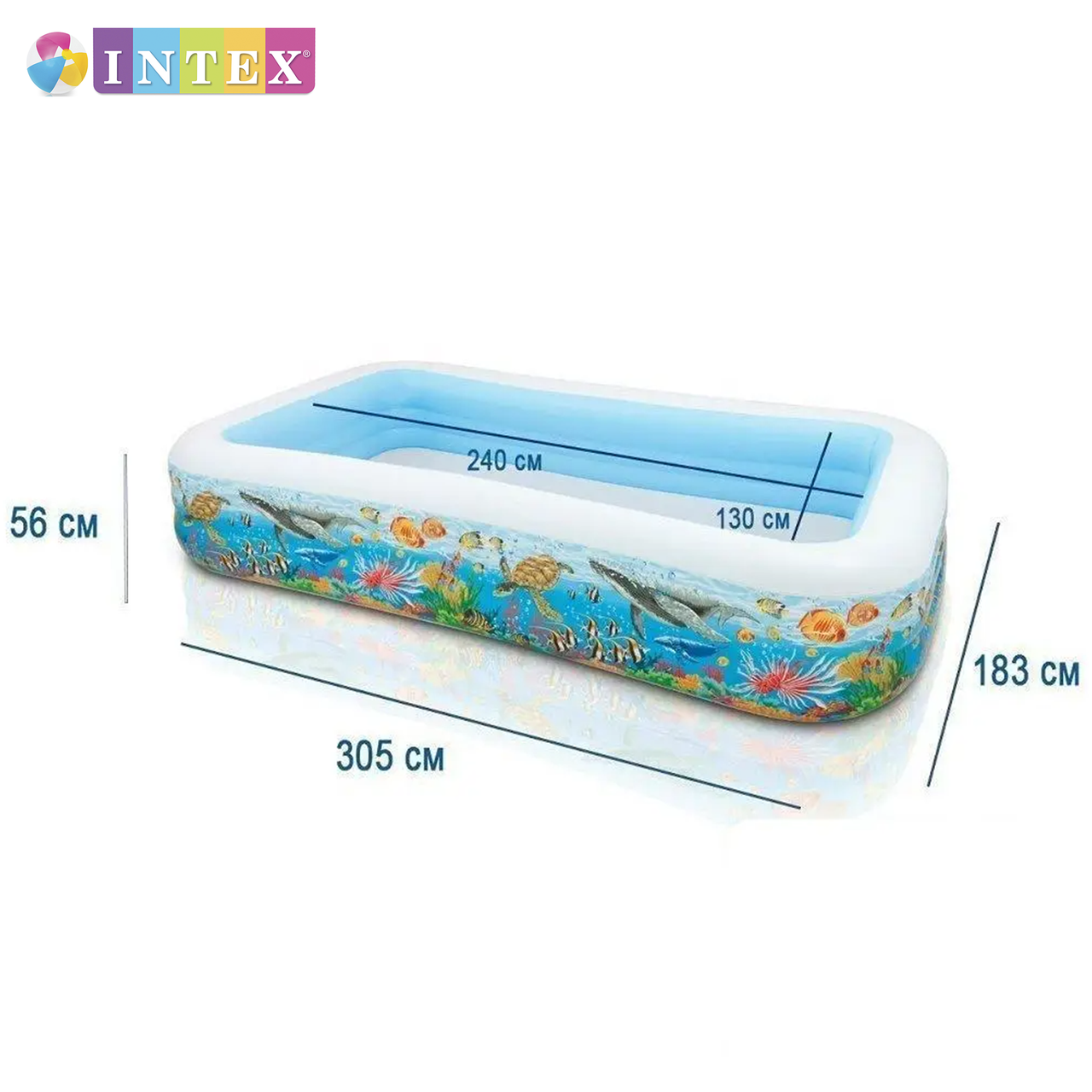 Басейн надувний Inteх 58485 NP Тропічний риф 305х183х56 см 1020 л від 6 років (14951227) - фото 4 Басейн надувний Inteх 58485 NP Тропічний риф 305х183х56 см 1020 л від 6 років (14951227) - фото 4