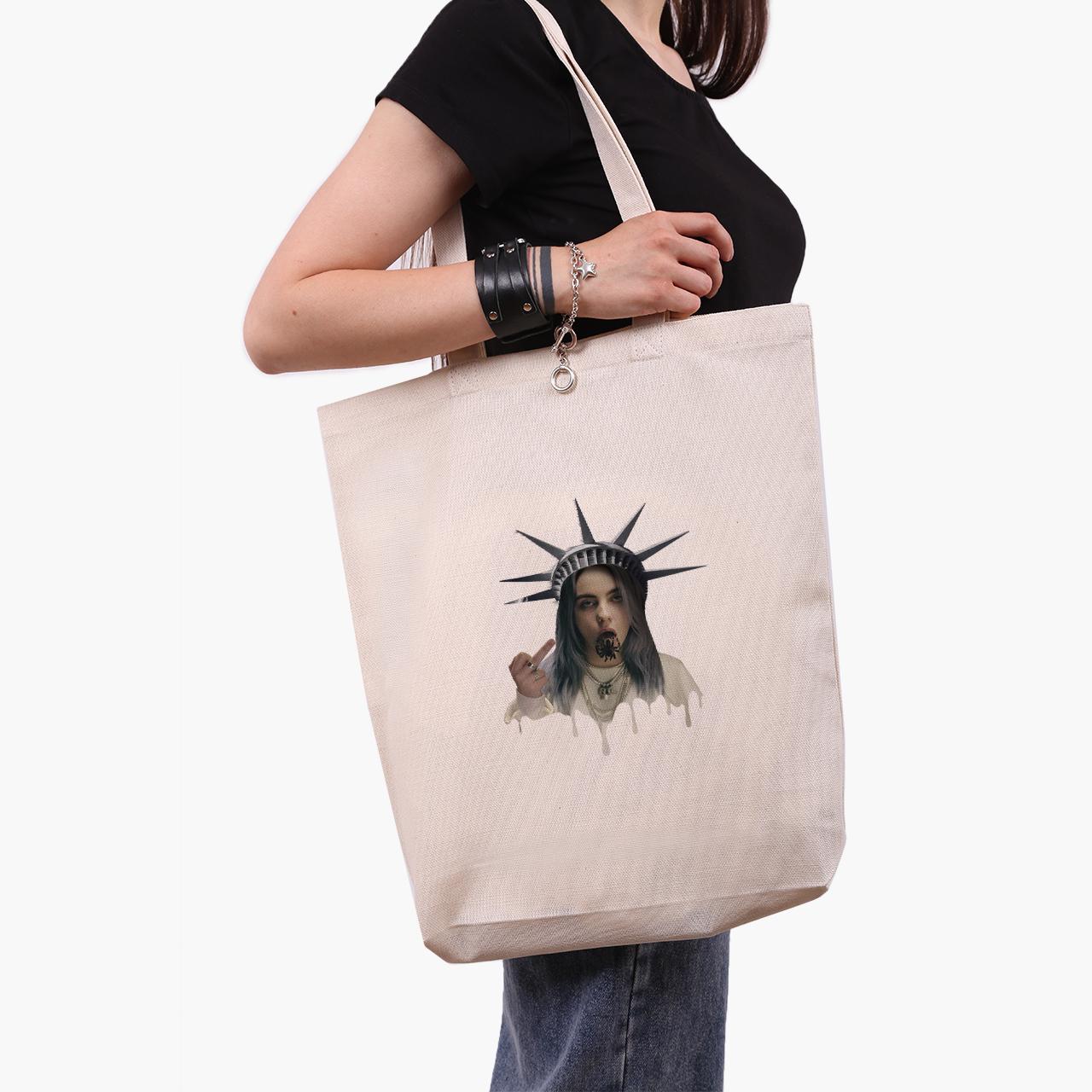 Эко сумка шоппер Renaissance Billie Eilish 41х39х8 см Бежевый (9227-1583-WTD)