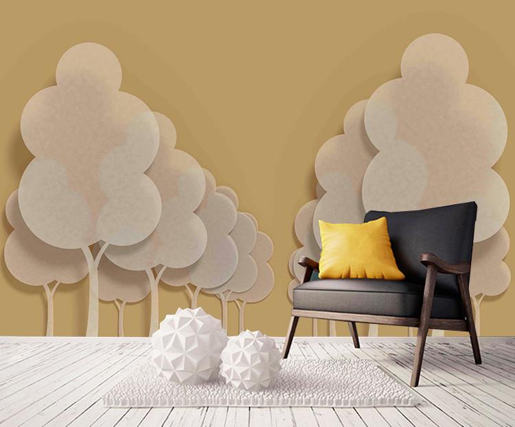 Фотообои 3D для детской комнаты Белые деревья