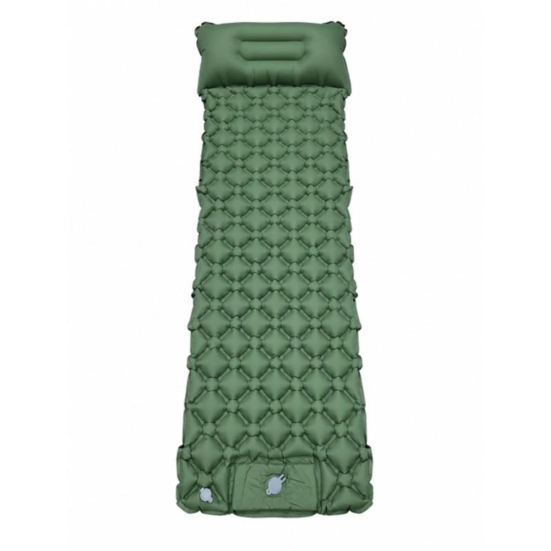 Каремат надувной Lesko 02030376 с ножным насосом 180х60х5 см Green (38786810)