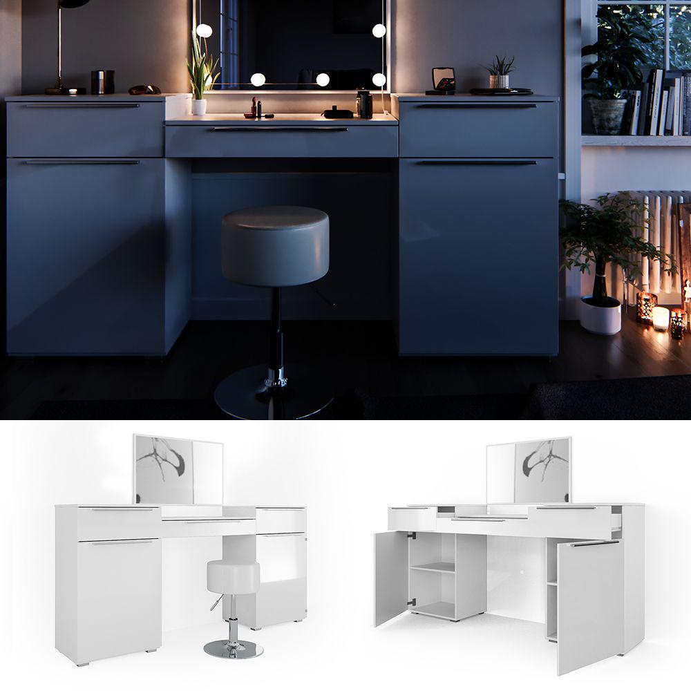 Туалетный столик Vicco Lilli со стулом 190x90 Белый глянец - фото 7 Туалетный столик Vicco Lilli со стулом 190x90 Белый глянец - фото 7