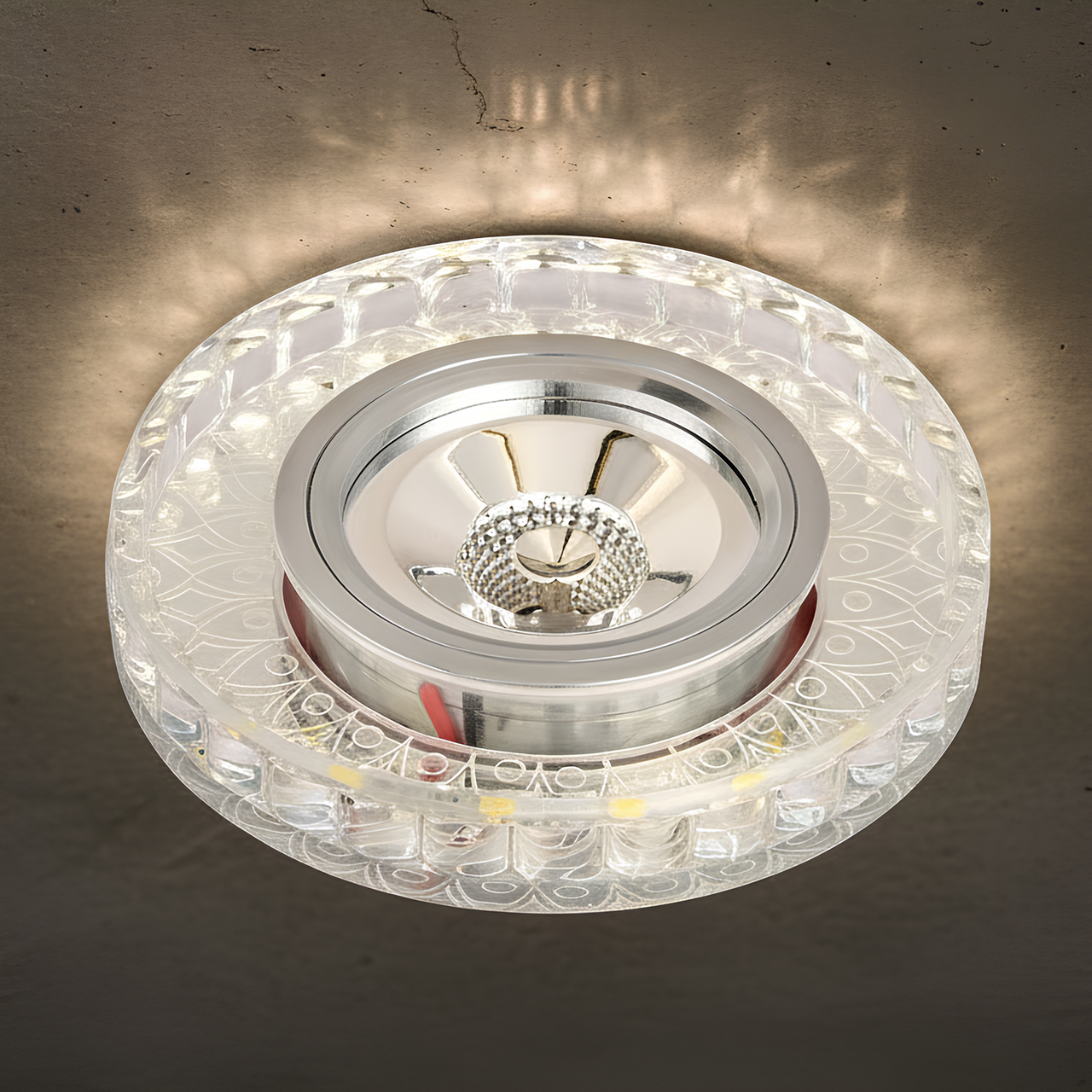 Точечный светильник Sirius встроенный с LED-подсветкой круглый под лампу MR16 Прозрачный (L LY1053 CL)