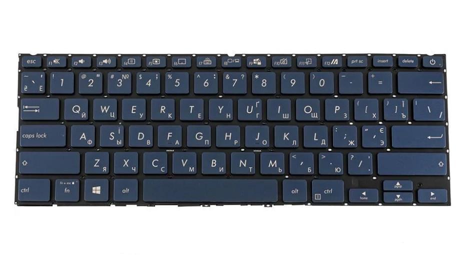 Клавиатура для ноутбука Asus UX434 series ukr без фрейма/подсветки клавиш Blue (171869)