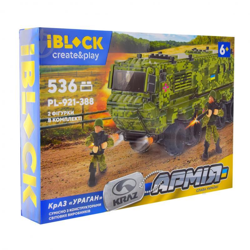 Конструктор Iblock Армія КрАЗ Ураган військовий 536 деталей (PL-921-388)