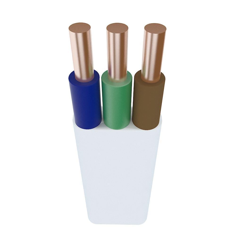 Кабель мідний плоский ГАЛ-КАТ GK ВВГ-П монолітний 3х4 Білий (ГК000024183)