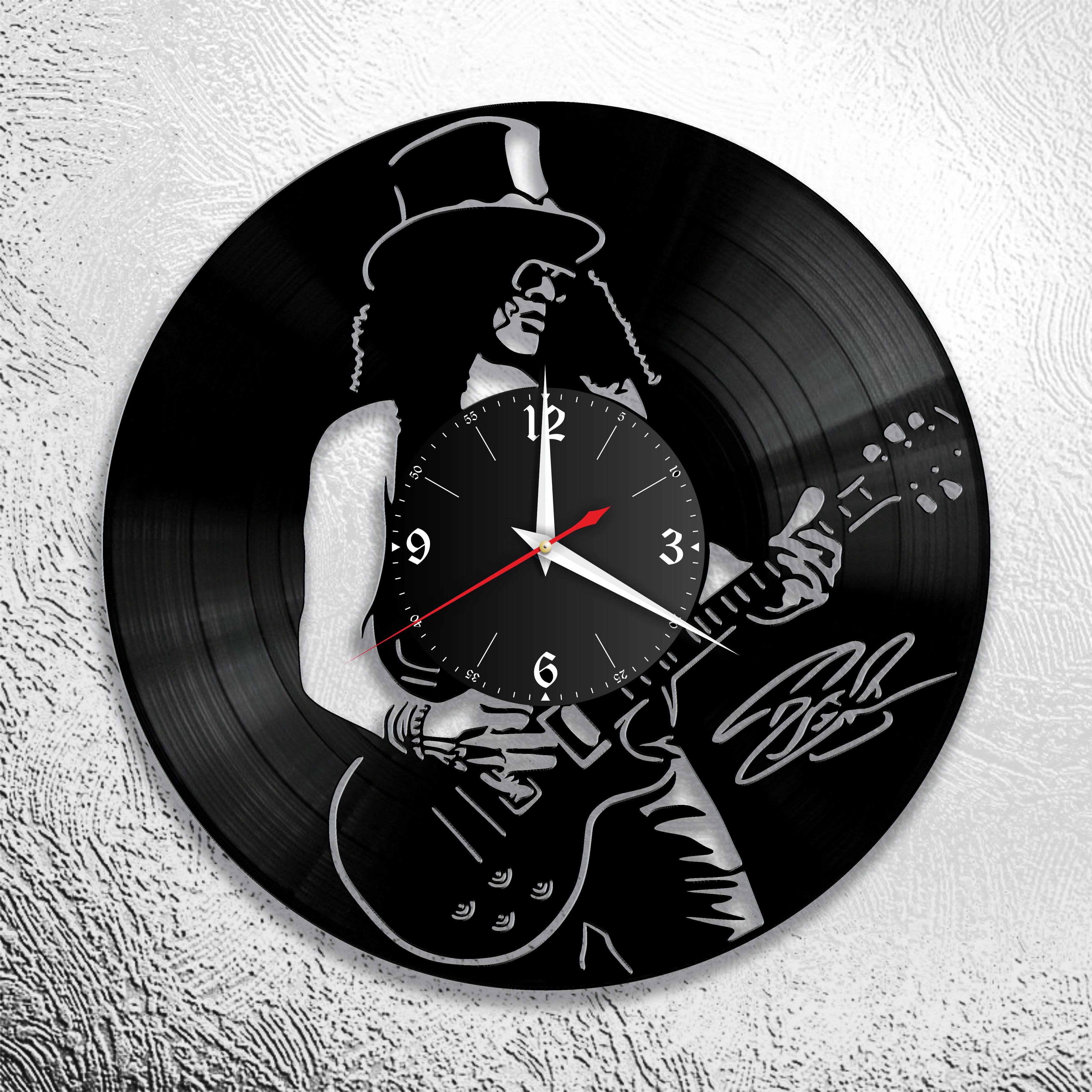 Часы настенные Слэш Сол Хадсон 0724  из виниловой пластинки