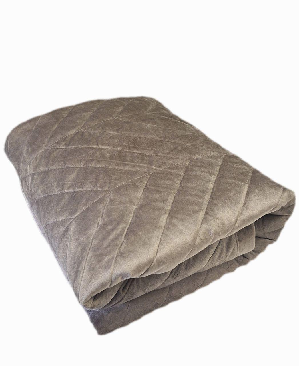 Плед-покрывало велюровое Colorful Home стеганое 160x210 см Бежевый (824)