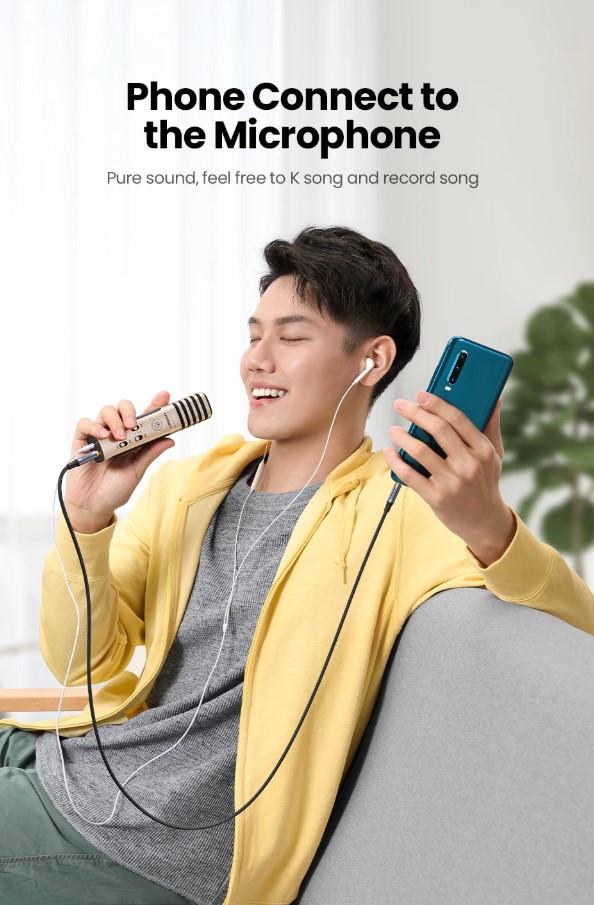 Кабель аудио UGREEN 4 pin TRRS 3,5 мм Hi-Fi профессиональный AUX 1,5 м Black (AV183) - фото 5 Кабель аудио UGREEN 4 pin TRRS 3,5 мм Hi-Fi профессиональный AUX 1,5 м Black (AV183) - фото 5