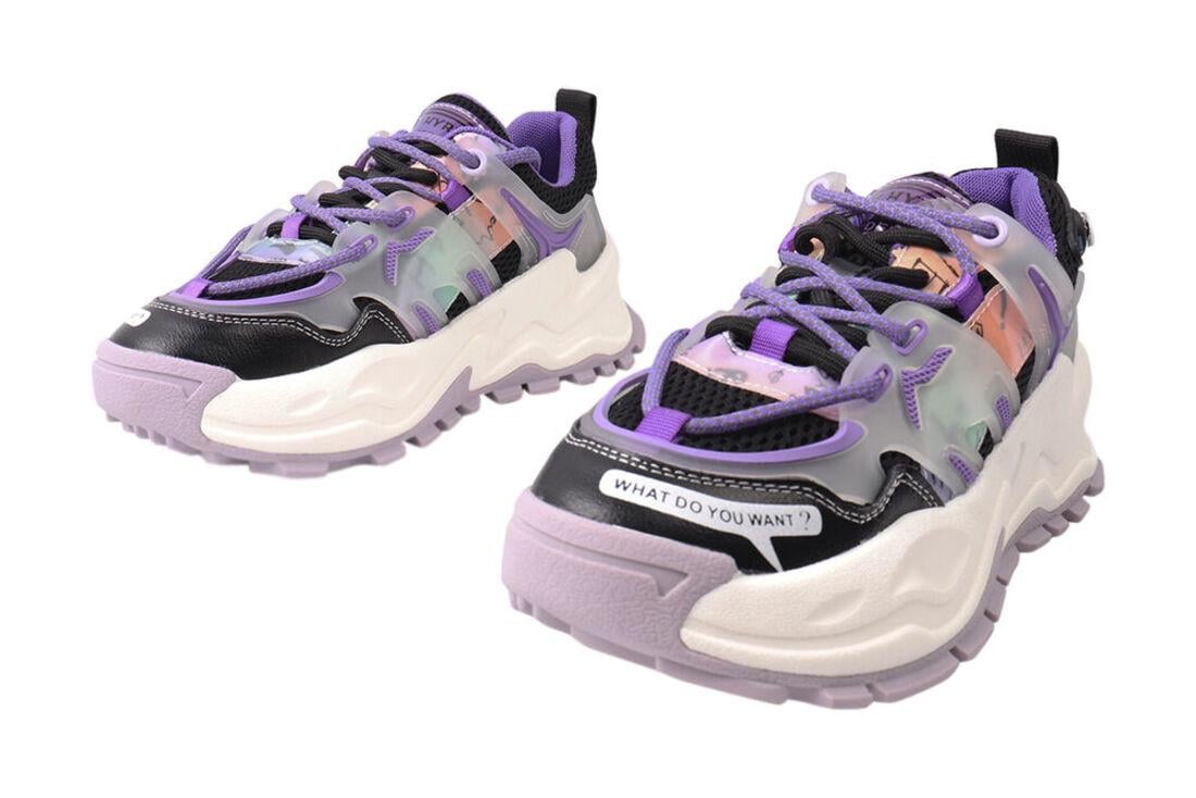 Кроссовки женские Li Fexpert из кожи на платформе на шнуровке р. 37 Разноцветный (580-21DK) - фото 5