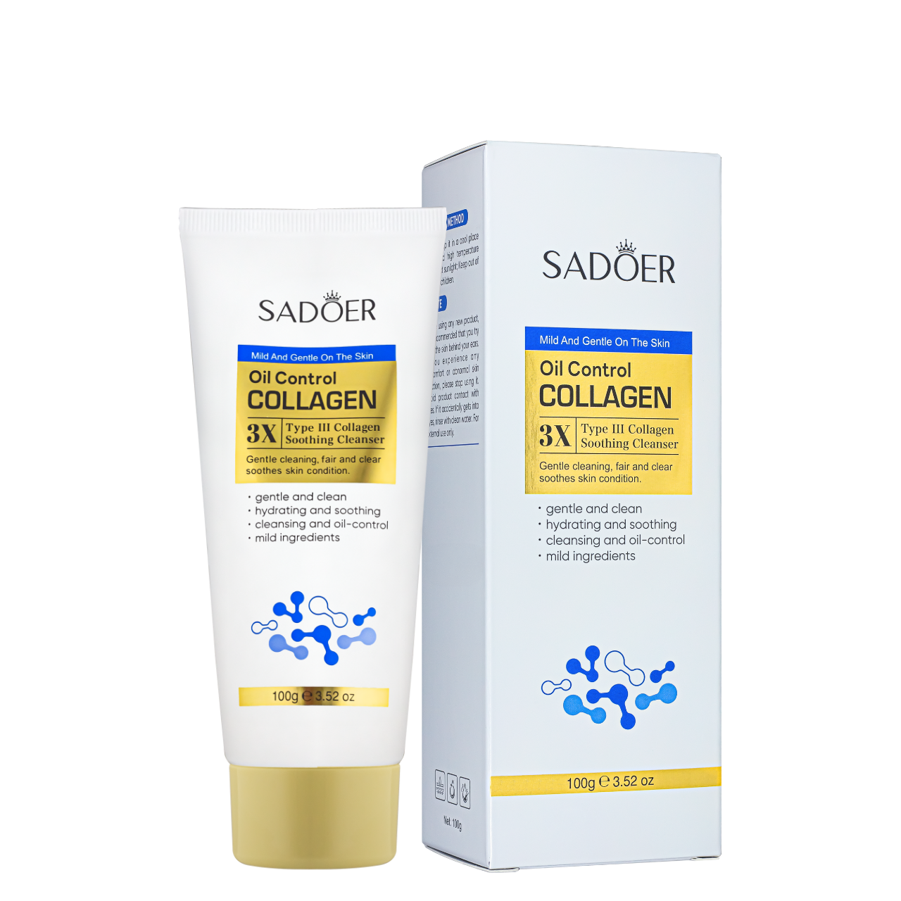 Пінка для вмивання Sadoer 3X Collagen Контроль жирності 100 г (13350323)
