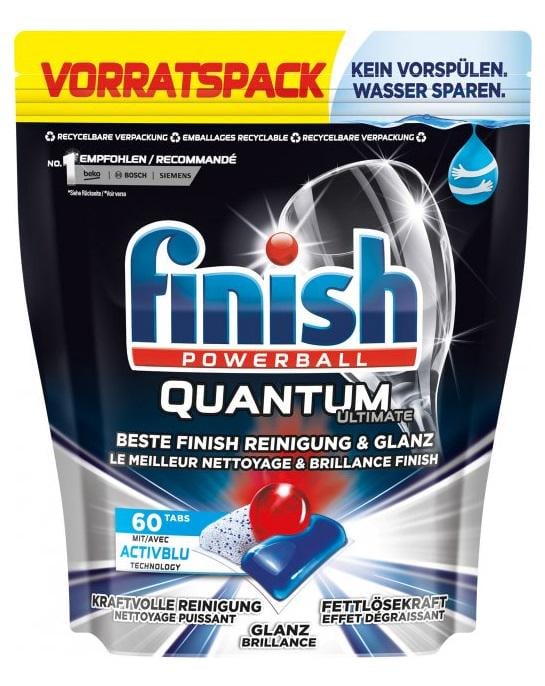 Таблетки для мытья посуды в посудомоечных машинах Finish Quantum Powerball Max 60 шт. (927849)