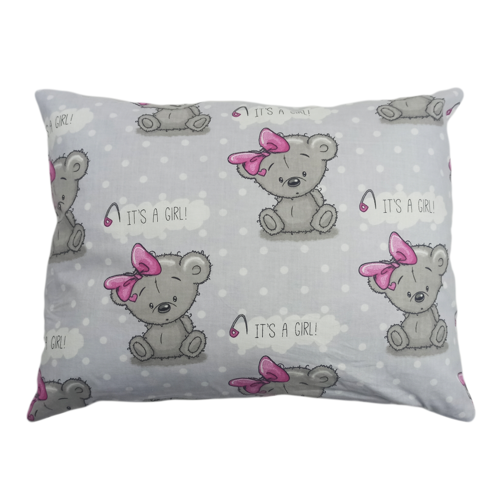 Подушка Its a girl на сером 45x35 см хлопок (SH-4519-TXPICO-UA-08)