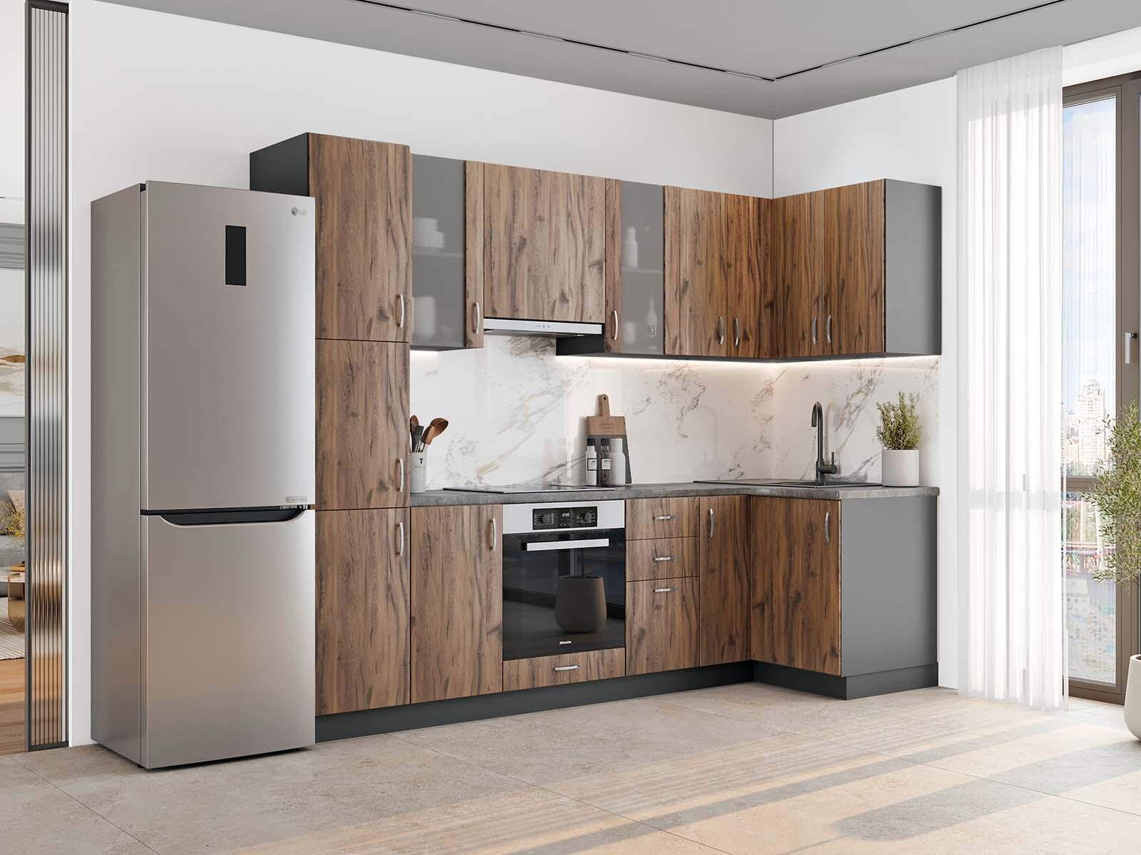 Кухня угловая Лиора 270x110 см Коричневый (S-80-006-177)