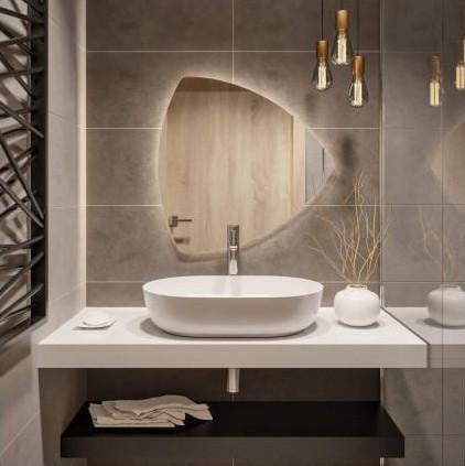 Дзеркало дизайнерське трикутне з фоновим підсвічуванням Tempo 70x70 см