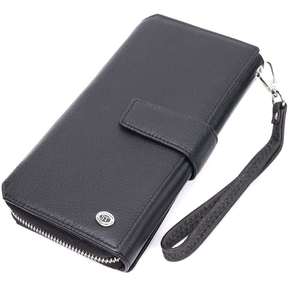 Кошелек-клатч мужской ST Leather Wallet 19432 из натуральной кожи Черный (56510)