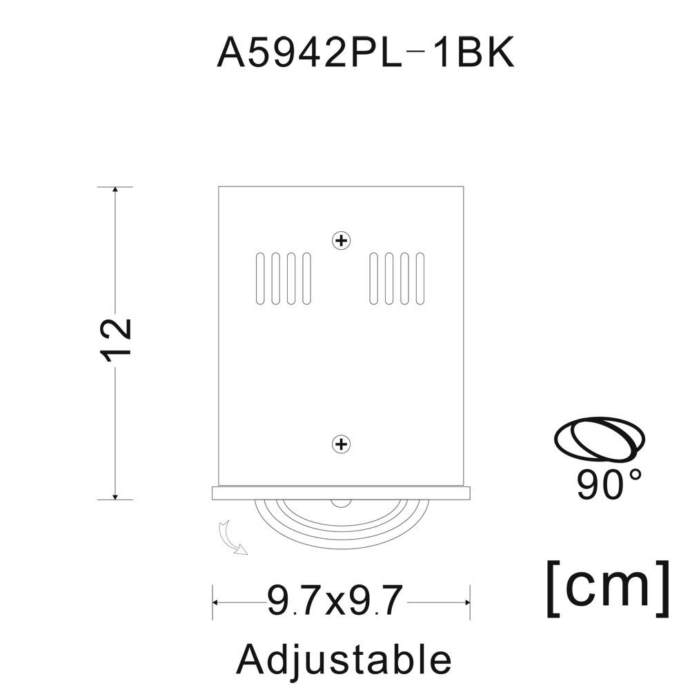 Світильник стельовий Arte Lamp Cardani Piccolo A5942PL-1BK 50W GU10 Чорний (11323475) - фото 6