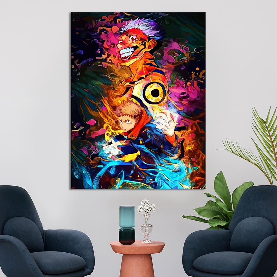 Настенний декор Персонажи аниме Магическая битва 107x80 см (YA-36)