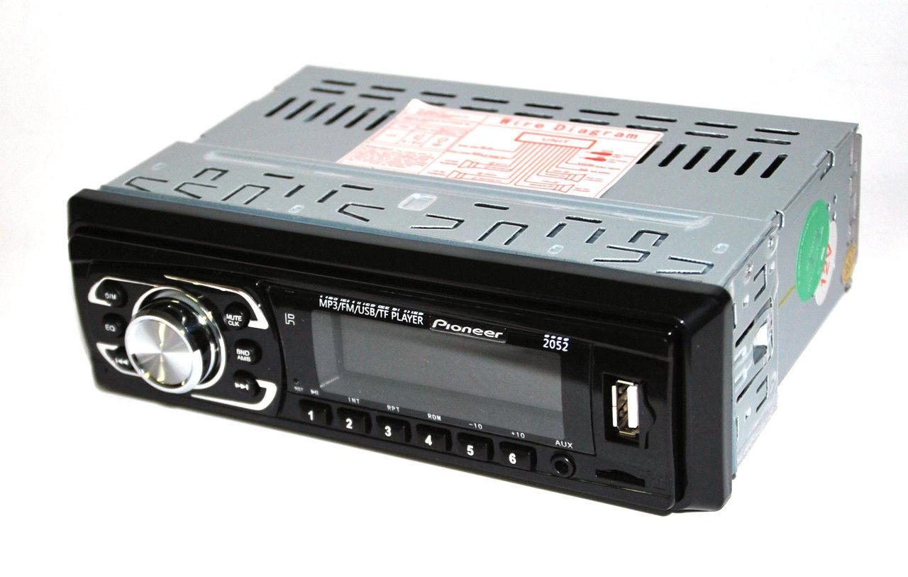 Автомагнитола Pioneer 2052 ISO USB/SD/FM/AUX с пультом ДУ 4x50 Вт