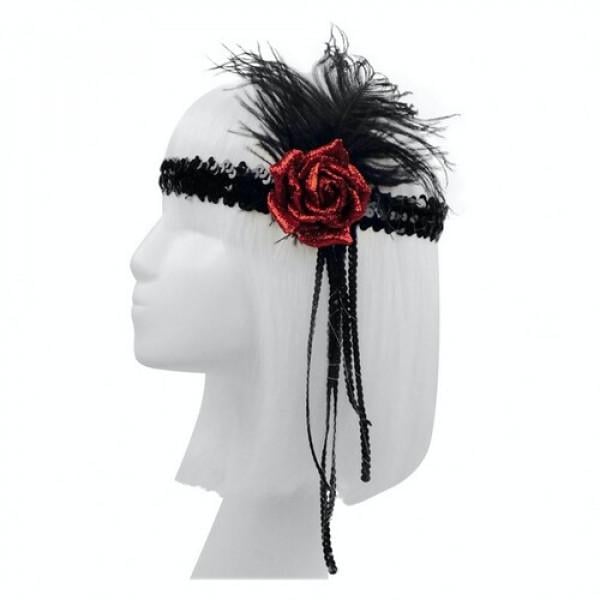 Резинка на голову Seta Rose (19-1036BLK-RD)